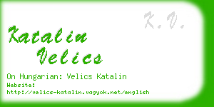 katalin velics business card